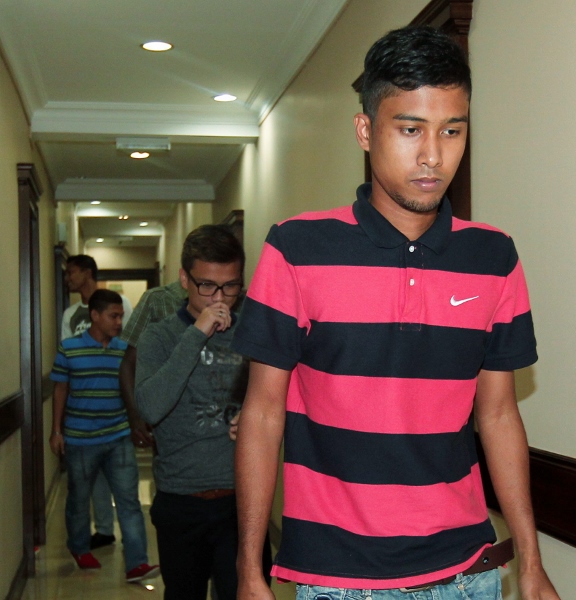 Some of the Kuala Lumpur players leaving Wisma FAM after the verdict today.
