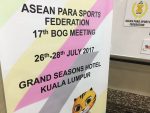 ASEAN Para Sports Federation Meeting 2017 – 17th Board of Governors Meeting