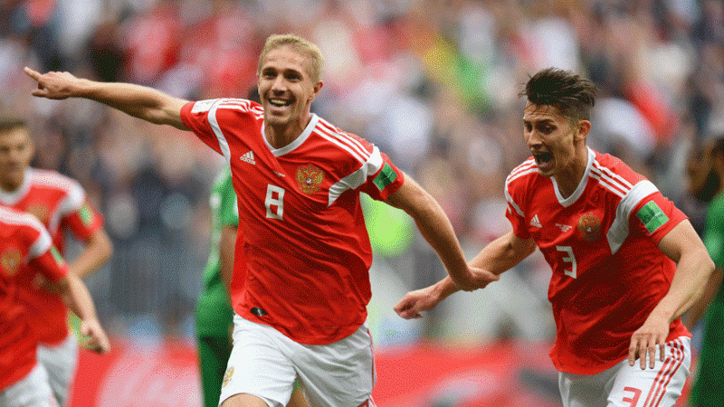 Russia thump Saudi Arabia to launch World Cup in style