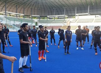 Sesi latihan skuad hoki kebangsaan sepanjang tempoh PKPB