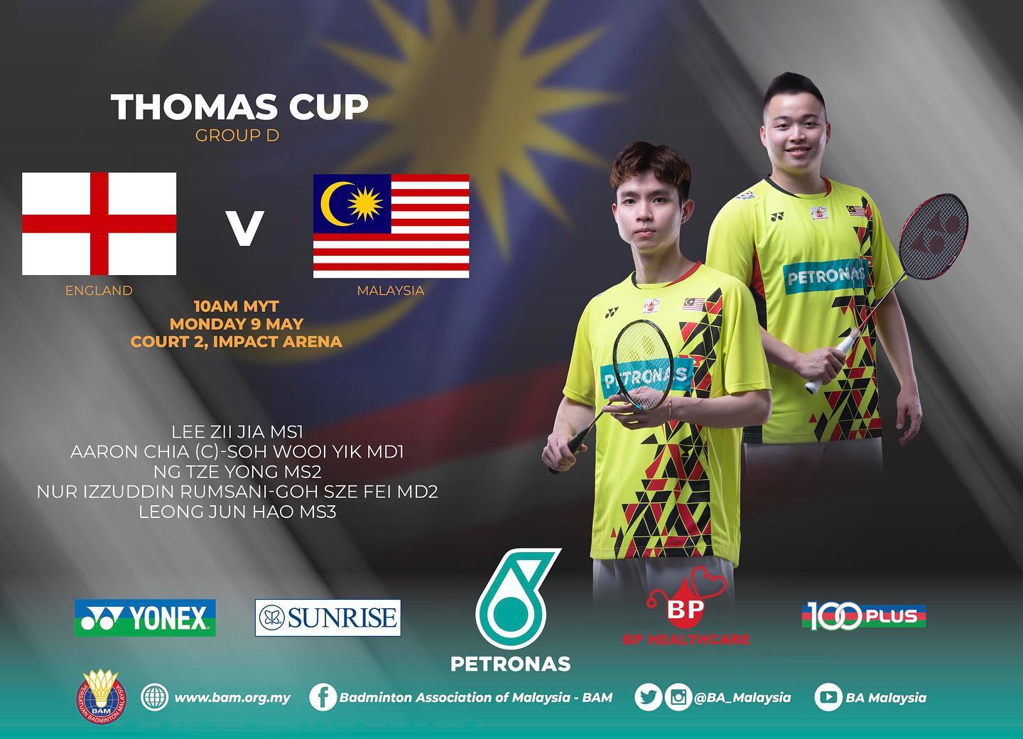 Piala Thomas 2022 - Line Up Malaysia