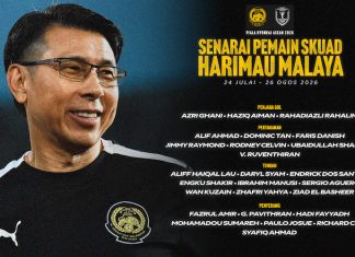 Senarai 26 pemain ke kem latihan pusat Harimau Malaya menjelang Piala Hyundai ASEAN 2026