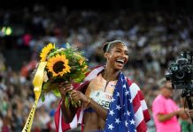 FLASH: Russell breaks world 100m hurdles record in Zurich